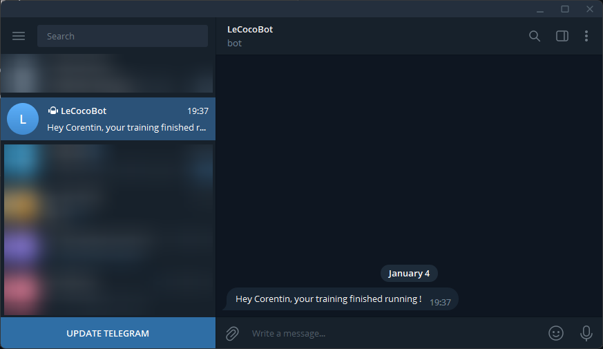 Telegram Conversation Screenshot